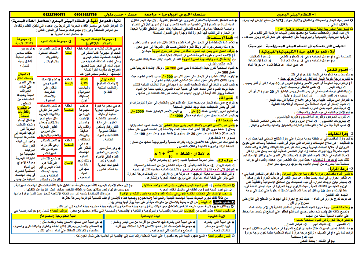 مراجعة ليلة امتحان الجيولوجيا والعلوم البيئية للثانوية العامة أ/ حسن متولي 777_013