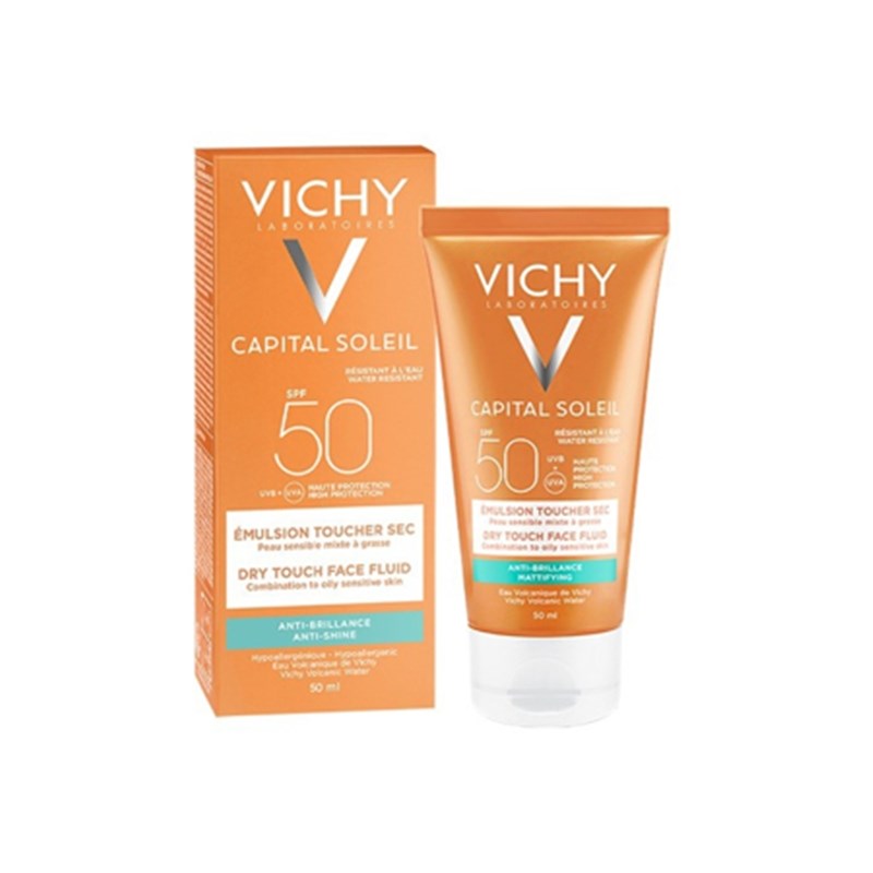 Vichy Kem chống nắng cho da dầu Capital Soleil Mattifying Dry Touch Face Fluid SPF50 50ml