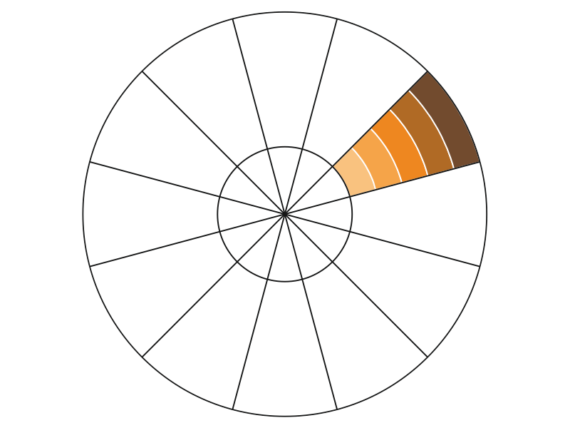 Как нарисовать цветовой круг из 12 цветов пошагово