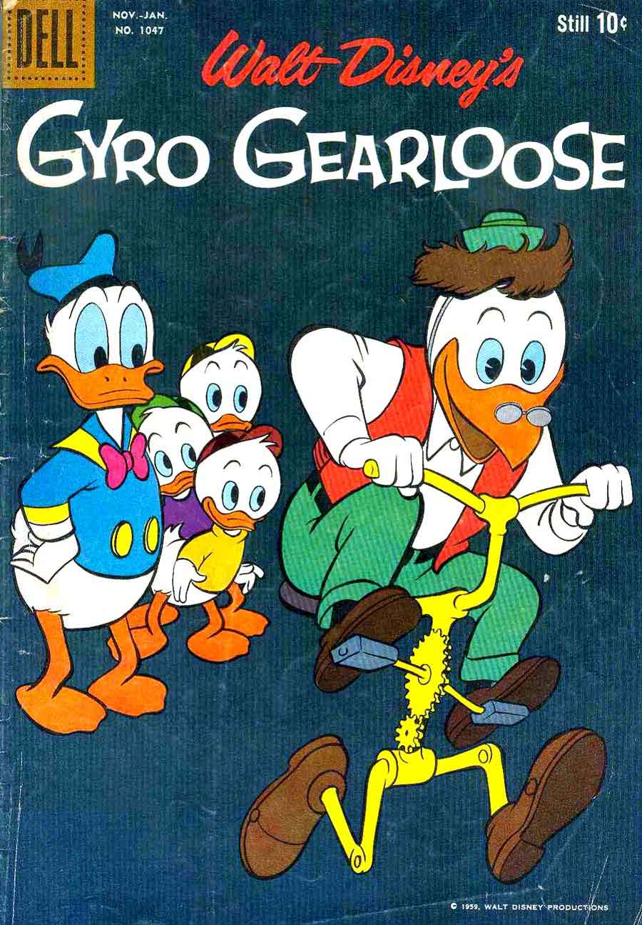 Gyro Gearloose / Four Color Comics #1047 dell silver age 1960s comic book cover art by Carl Barks