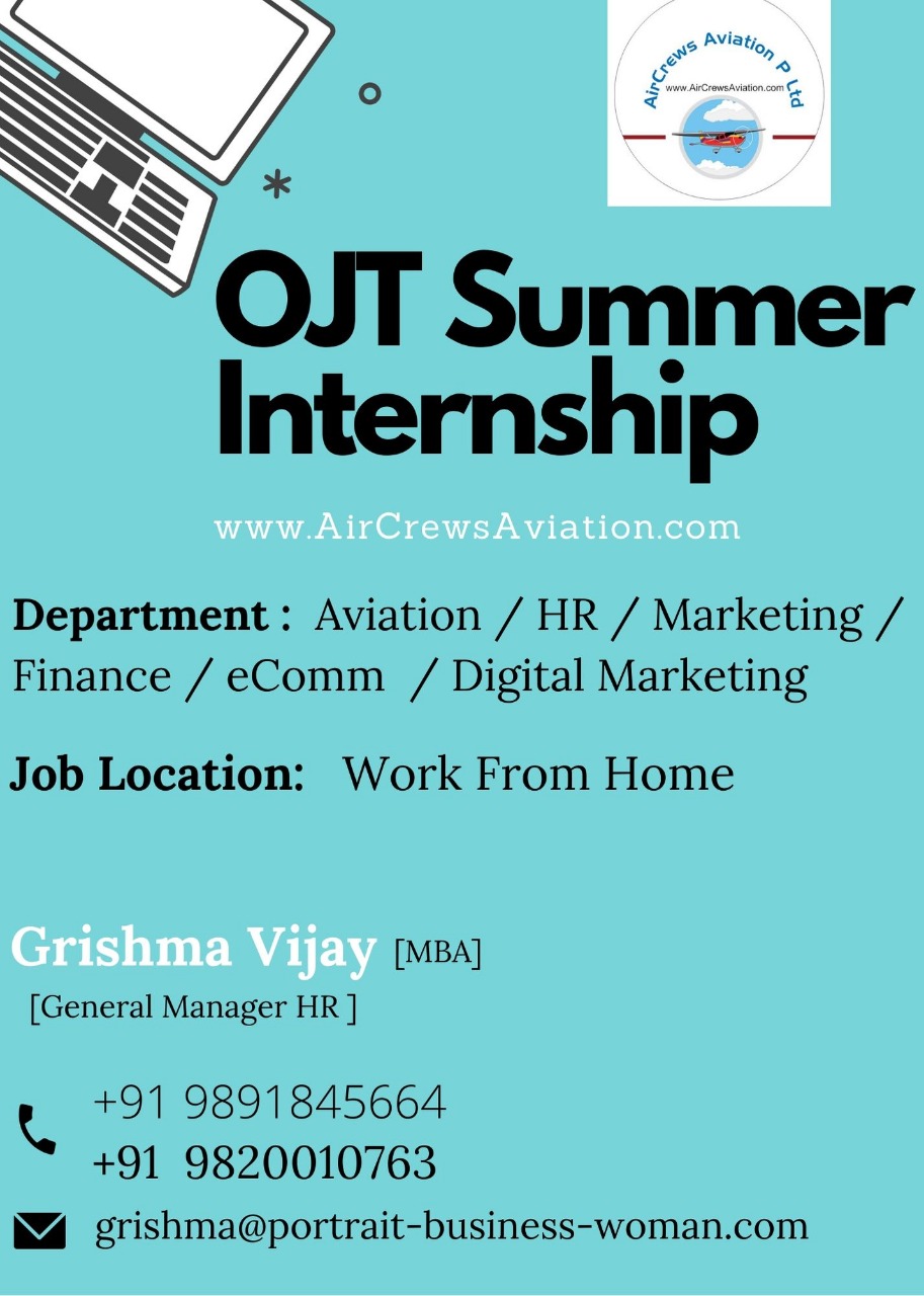 OJT Summer Internship with AirCrews Aviation Pvt Ltd