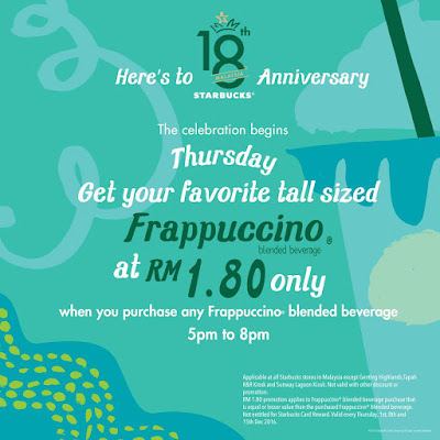 Starbucks Malaysia Anniversary Frappuccino Blended Beverage Discount Promo