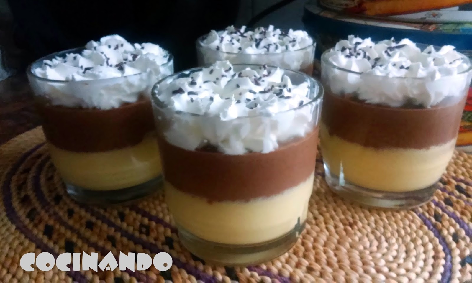 Flan de chocolate y nata