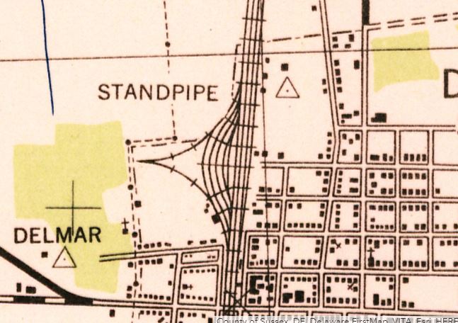 Delmar Historical And Art Society: 1942 Map with train tracks to Shop