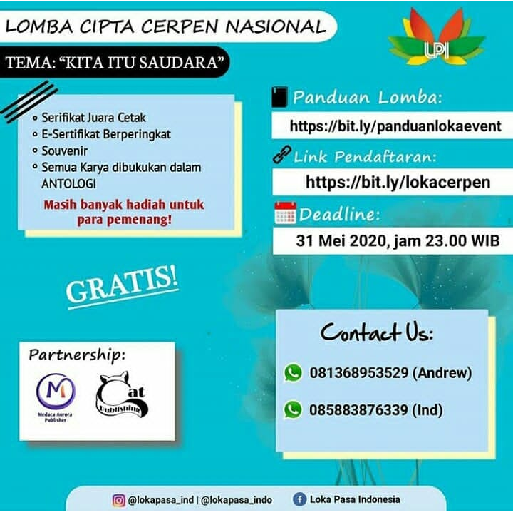Lomba Menulis 2020 Lomba Menulis Cerpen Nasional (gratis