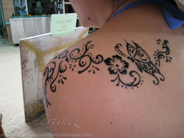 butterfly rose henna tattoo PhP100 While I was having my hair braided 