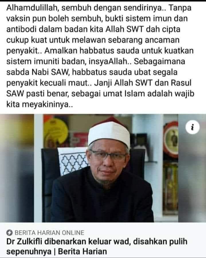 Habbatus sauda ubat segala penyakit