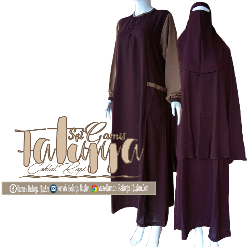 RUMAH BELANJA MUSLIM: Gamis Cadar Terbaru Edisi Fatiyya Coklat Kopi