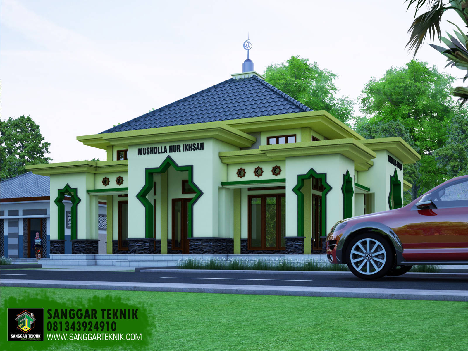 DESAIN MUSHOLLA MINIMALIS 8X8 1 LANTAI | SANGGAR TEKNIK