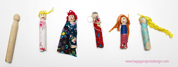 Frozen: muñecas con pinzas vintage de madera