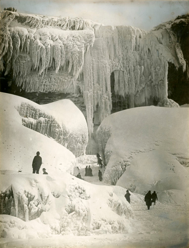 frozen Niagara Falls old photos