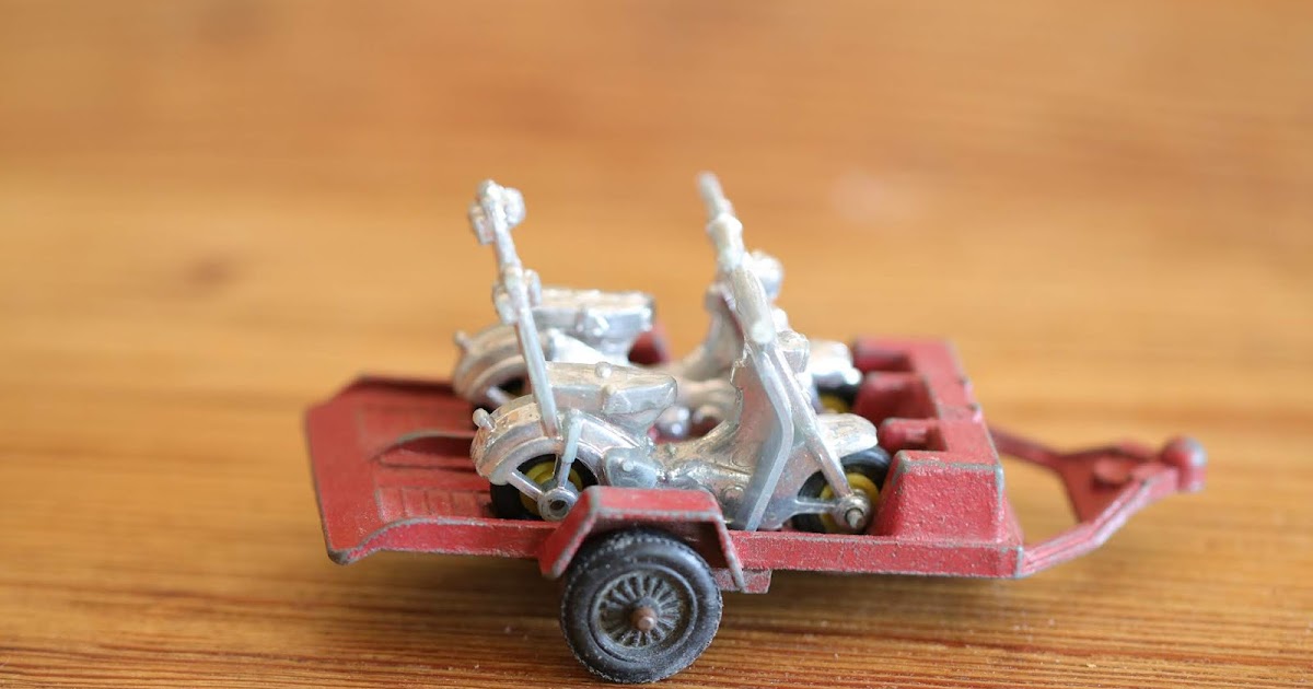OldMotoDude Tootsie Toy scooters and trailer