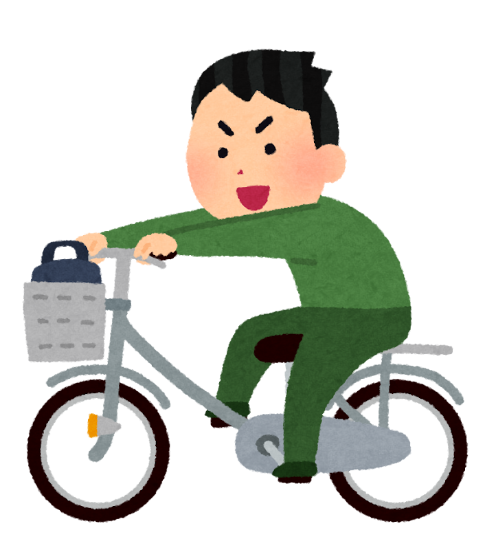 荷台に乗って自転車を運転する人のイラスト | かわいいフリー素材集 いらすとや