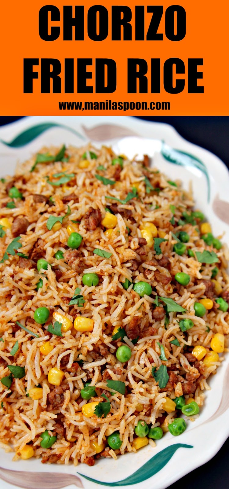 Don't throw away your left-over rice and make this easy and tasty Chorizo Fried Rice. Simply add a few drops of hot sauce to give it a spicy kick! | manilaspoon.com Don't throw away your left-over rice and make this easy and tasty Chorizo Fried Rice. Simply add a few drops of hot sauce to give it a spicy kick! | manilaspoon.com