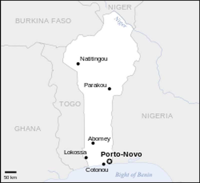 Gambar Peta lokasi negara Benin