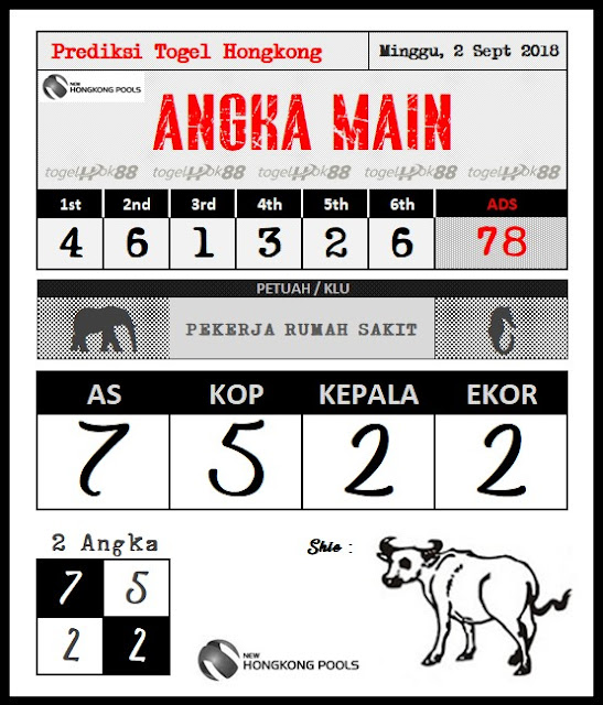 PREDIKSI HONGKONG POOLS 2 SEPTEMBER 2018 Prediksi Togel Hari Ini