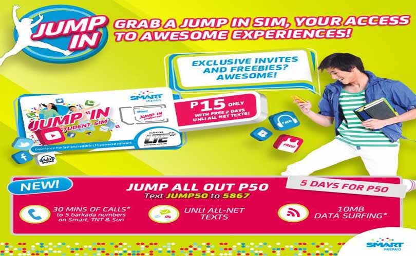 Smart Baon Load Jump50 5 Days Free FB and Unli Text to All Networks
