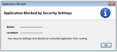 ZR6AIC: Application Blocked by security settings (Java error when ...