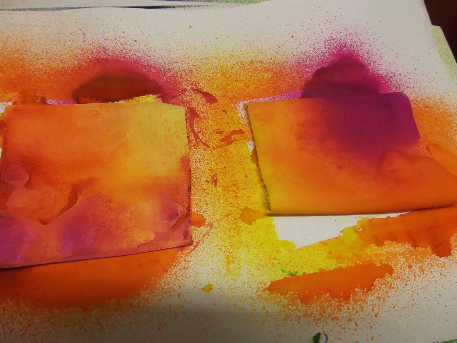 Kezzy's Crafty Journey Dylusion Sprays on Canvas with and without