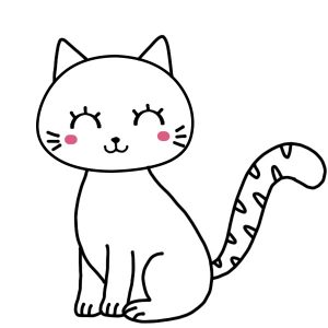 Gato kawaii para desenhar