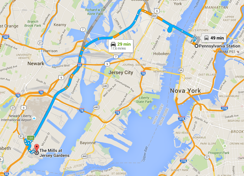 NY & Companhia Como ir para o Jersey Gardens Outlet?