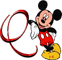 Alfabeto de Mickey Mouse recostado Q.