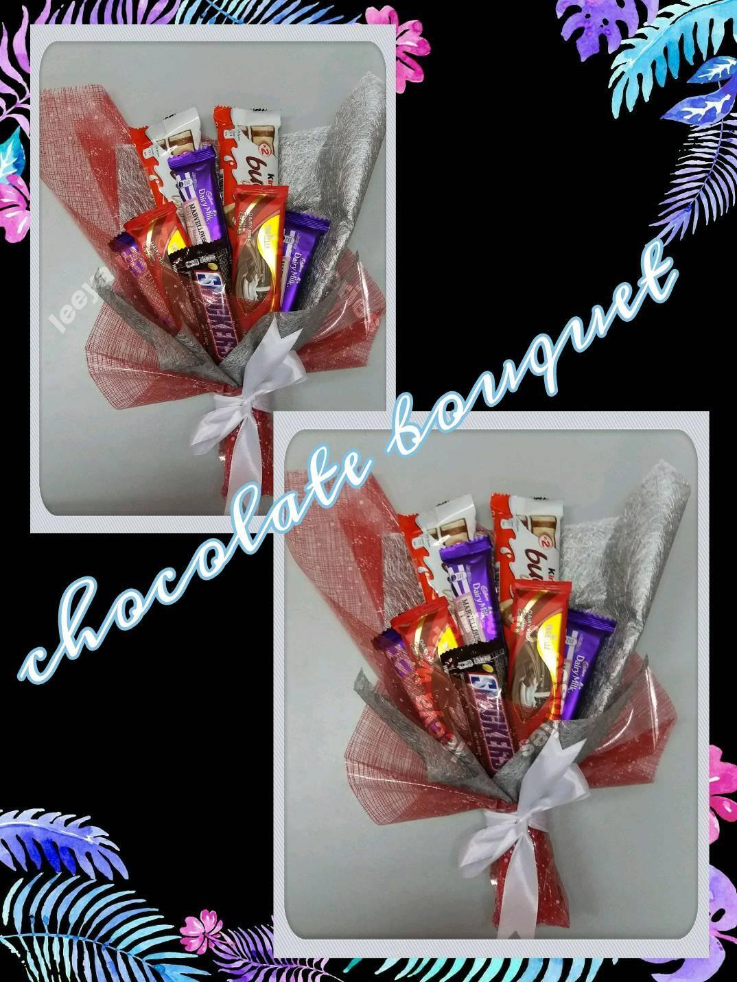 Coklat Bouquet Bajet RM10..silver & - Choco Wrapper Gift