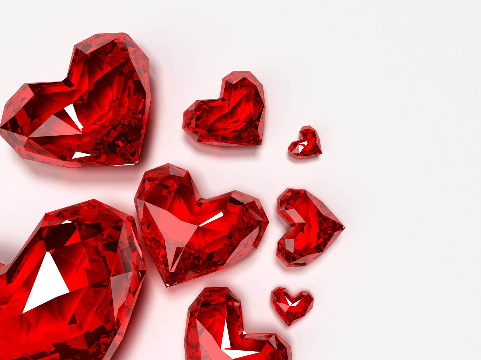 Celebrity Wallpapers Crystal Red Hearts