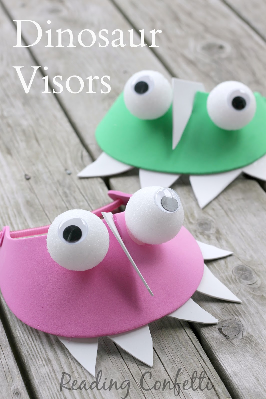 Dinosaur Visors Reading Confetti