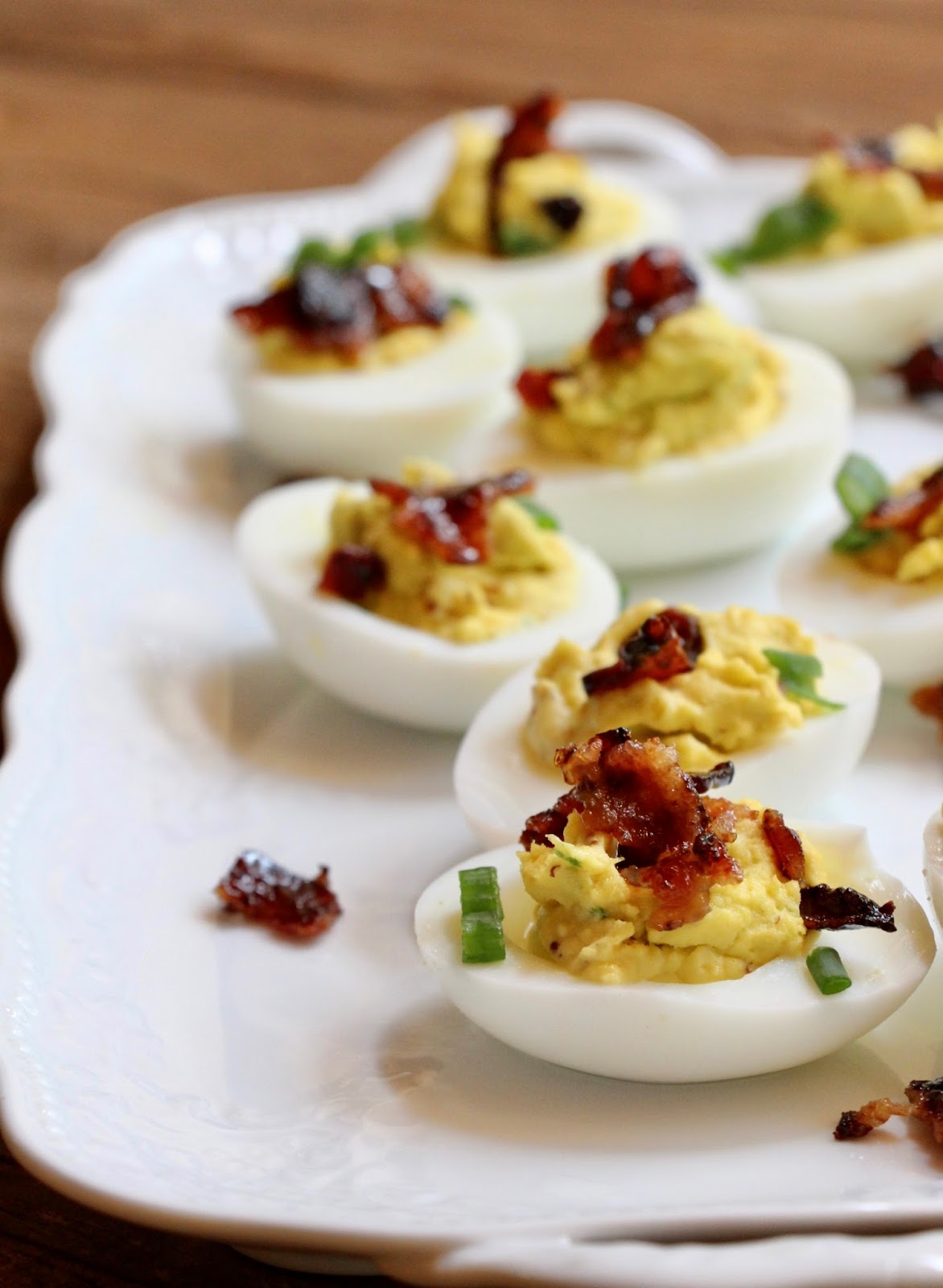 My Sweet Savannah deviled eggs with maple bacon bits