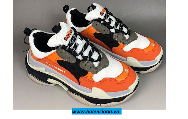 Balenciaga Track White Orange  Lê Quân Sneaker