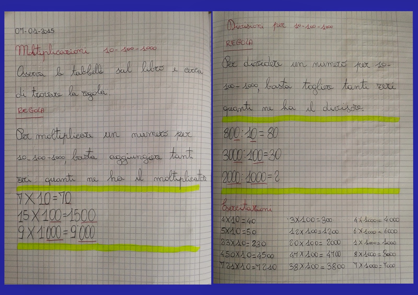 Moltiplicazioni Per 10 100 E 1000