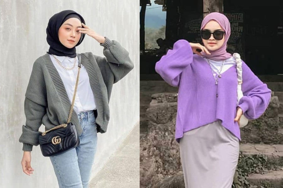 Mix and Match 6 Inspirasi OOTD Outer Hijab kekinian