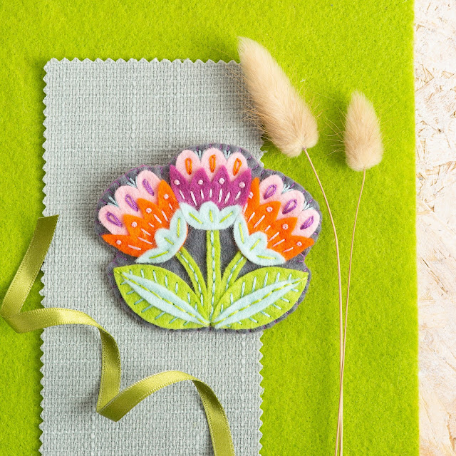 Bugs and Fishes by Lupin Felt Flower Brooch Craft Kits for Hawthorn
