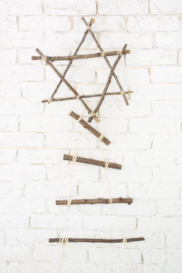 Árbol y estrella de Navidad con palos diy