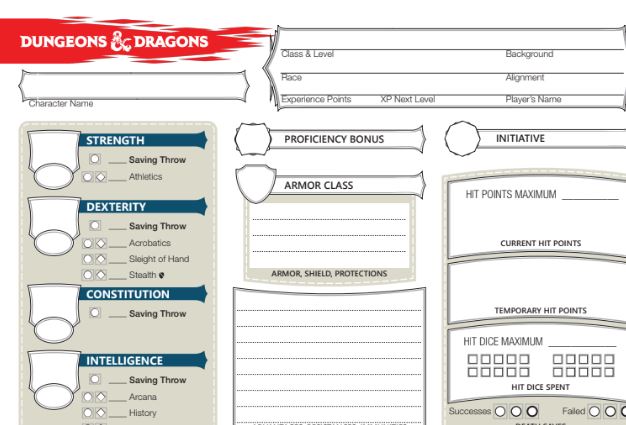 5e Character Sheet.