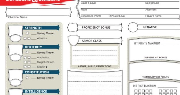 D&D 5e Character Sheet Fillable, Editable (Dungeons and Dragons)