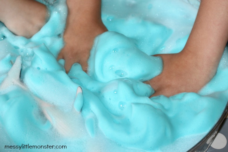 under the sea soap foam sensory play 