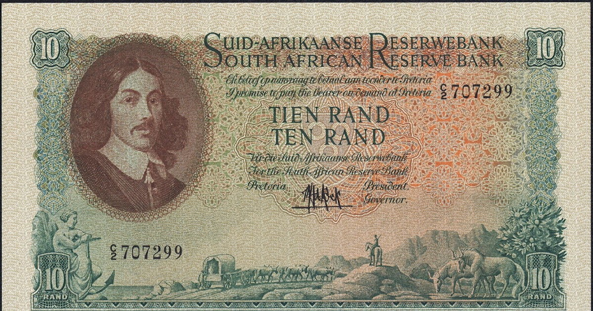My Currency Collection South Africa Currency 10 Rand banknote 1961 Jan