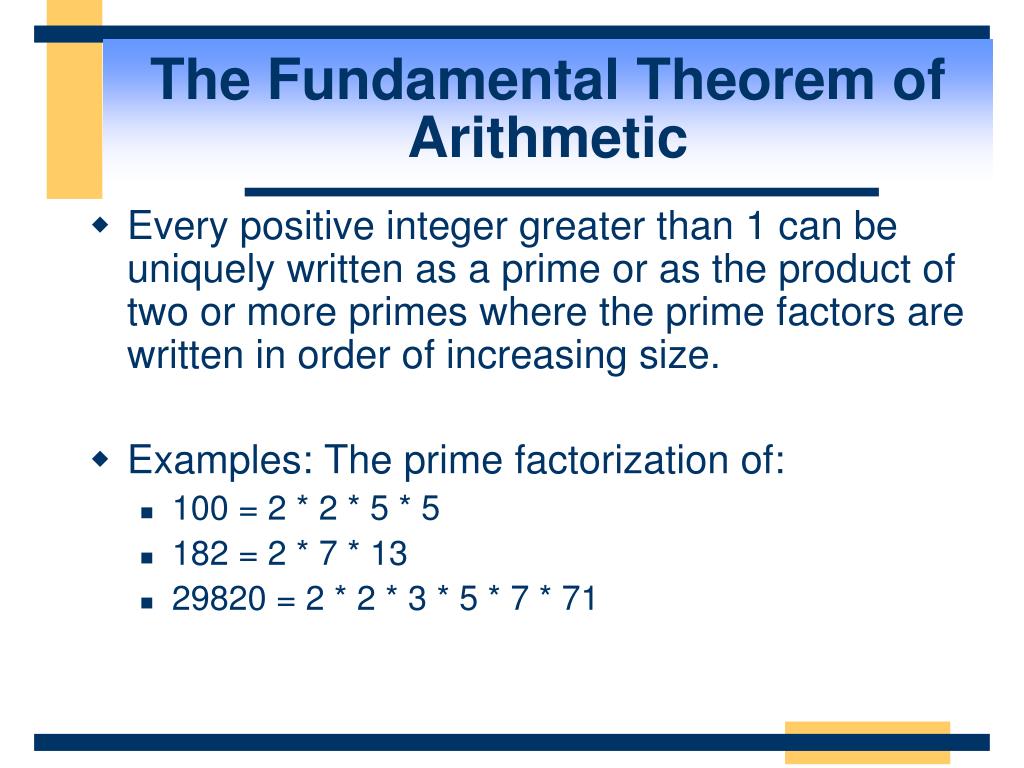 FUNDAMENTAL THEOREM OF ARITHEMATIC