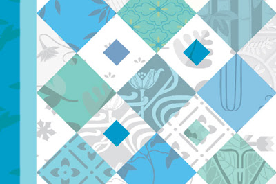 close up of a quilt show poster made in illustrator