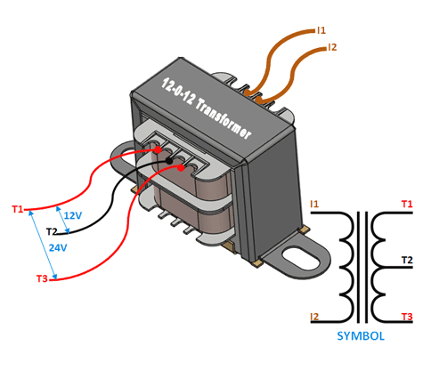 transformer tapped transformers transformadores electricidad pinout electronica terminals electronicos diagrama transformador multimeter citube hvezda voltaje electrica instalacion components101 microondas