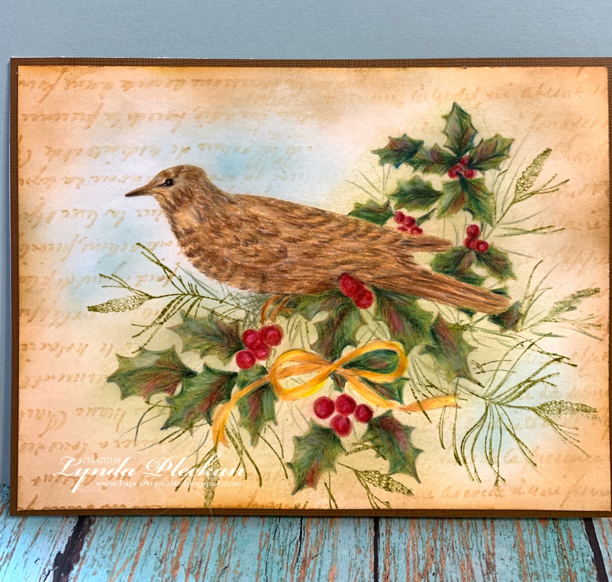 PaperArts Cafe Holly Bird Holiday Card paperarts-cafe-holly-bird-holiday-card