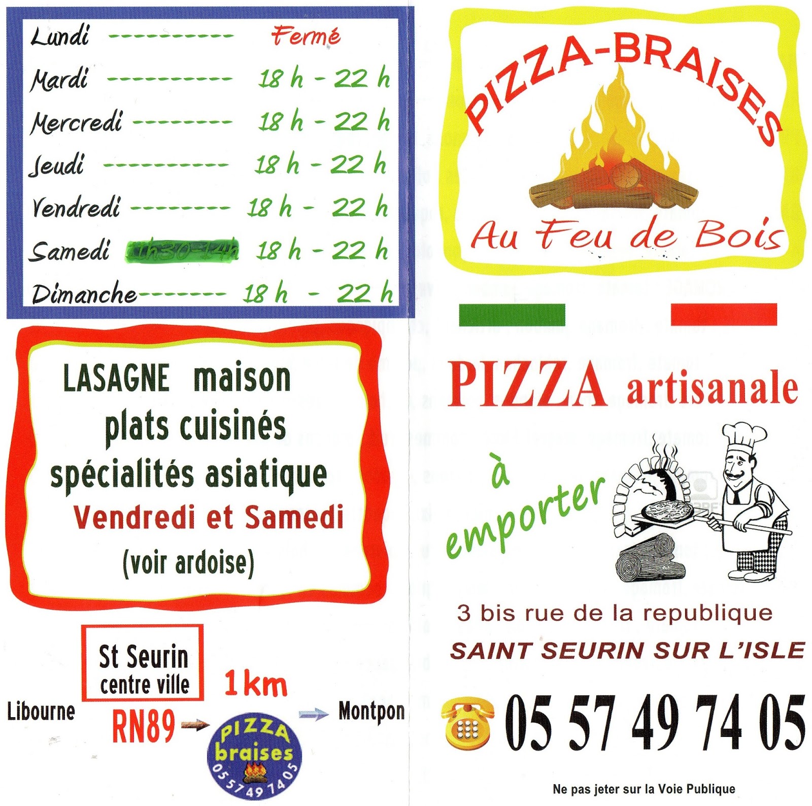 PIZZABRAISES pizzeria saint seurin sur l'isle numéro de téléphone