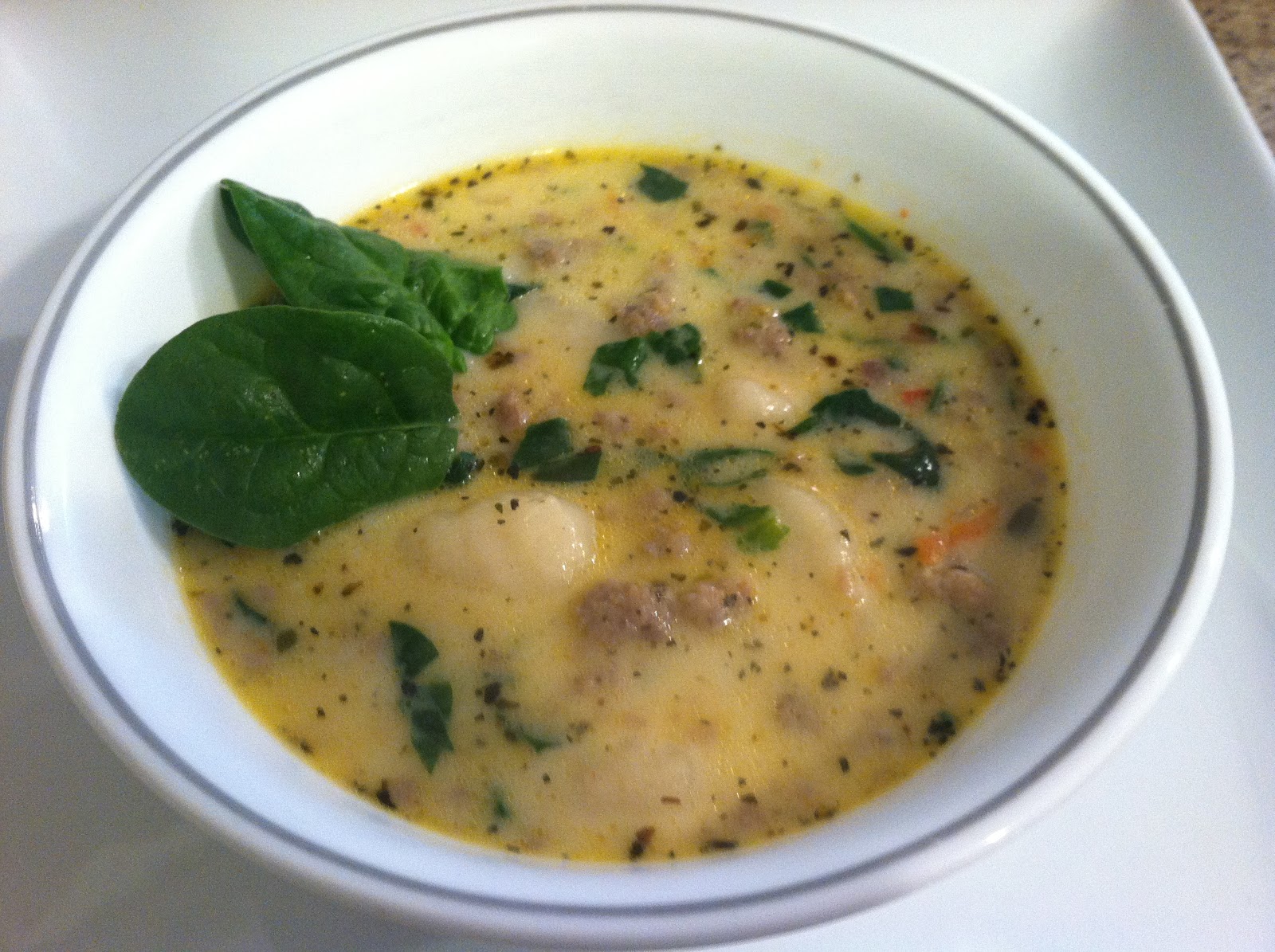 Aunt B's Favorites Gnocchi, Sausage & Spinach Soup