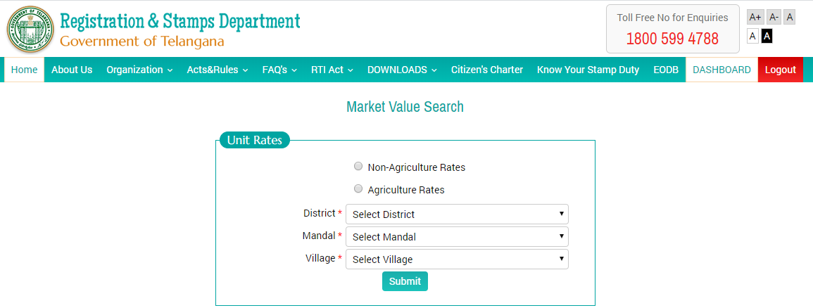 Market Value Search IGRS Telangana