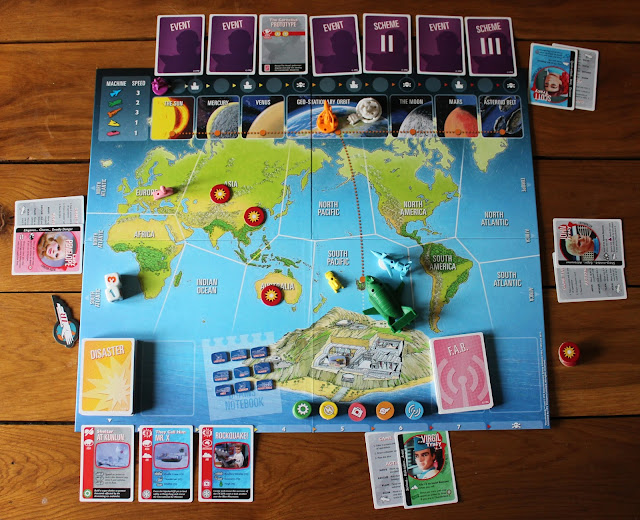 Thunderbirds Co-operative Board Game - gameplay setup