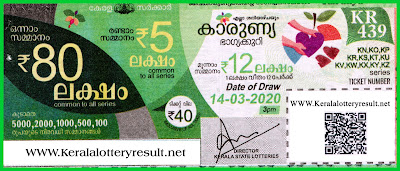 LIVE: Kerala Lottery Result 14-03-2020 Karunya KR-439 Lottery Result