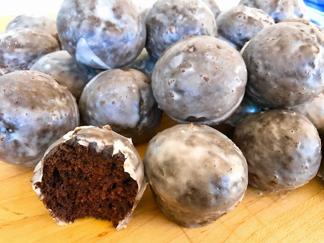 Baked Glazed Chocolate Donut Holes