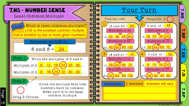 Math in Demand: 7th Grade Math Digital Interactive Notebook